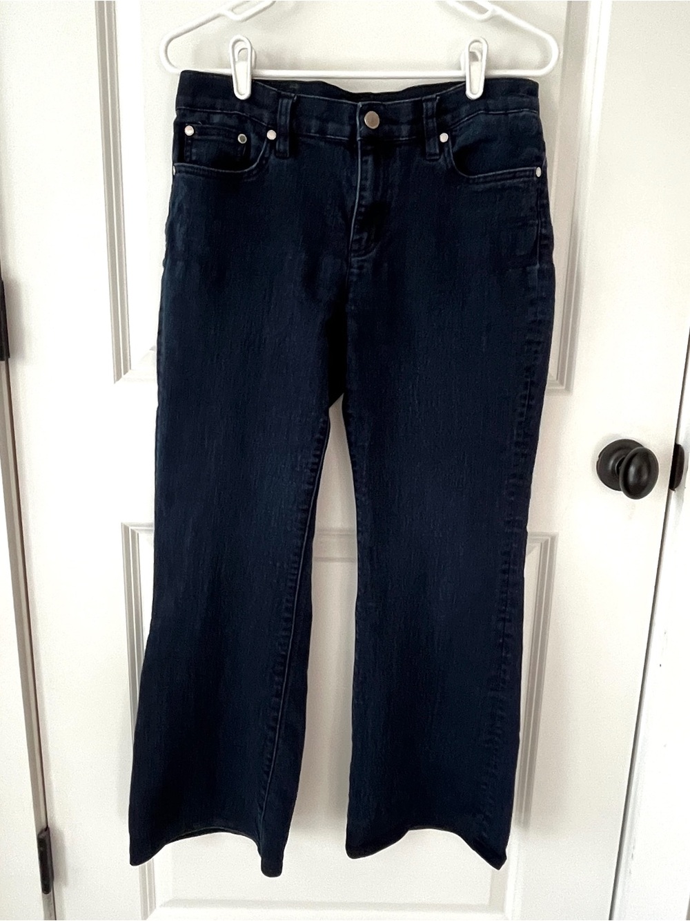 Lauren Ralph Lauren Size 8 Dark Wash Wide Leg Bootcut Jeans Stretch Denim Blue
